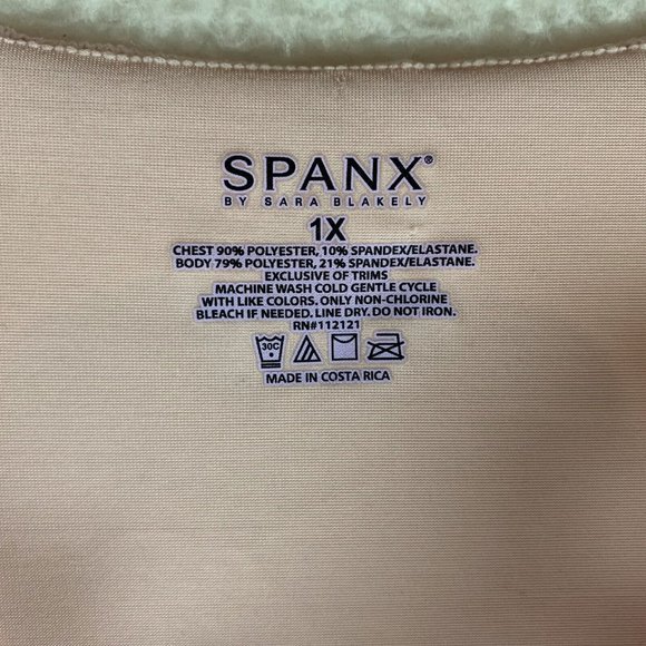 Spanx Camisole Shapewear Women's 1X Pink Stretch Lace Trim V-Neck Pullover 8565 - Picture 2 of 6